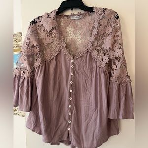 NWOT Purple Lace Blouse